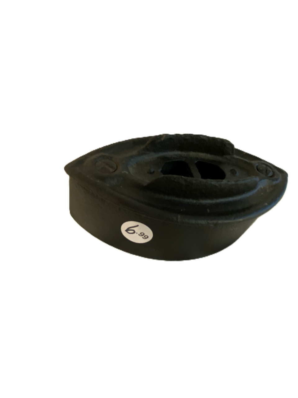 Black Oval Object on Black Background