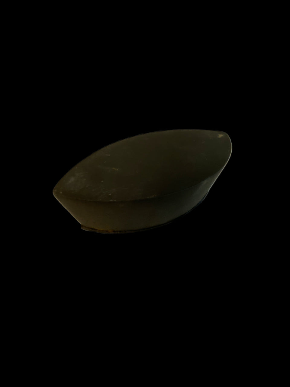 Black Oval Object on Black Background